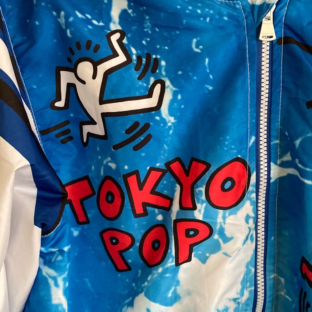 K. Haring x Members Only Tokyo Pop Blue Bomber Jacket - Picture 5 of 10